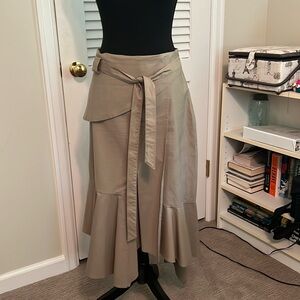 Nicole Miller midi khaki skirt size 12.
